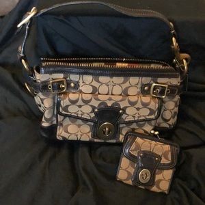 vintage Coach Bag and coin purse styled wallet.